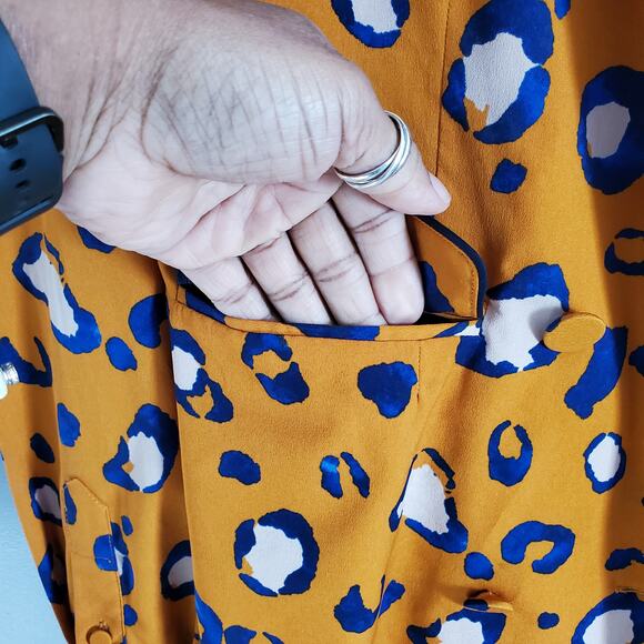 3.1 Phillip Lim By Target Orange Blue Cheetah Print Lightweight Jacket Size S - Picture 3 of 8